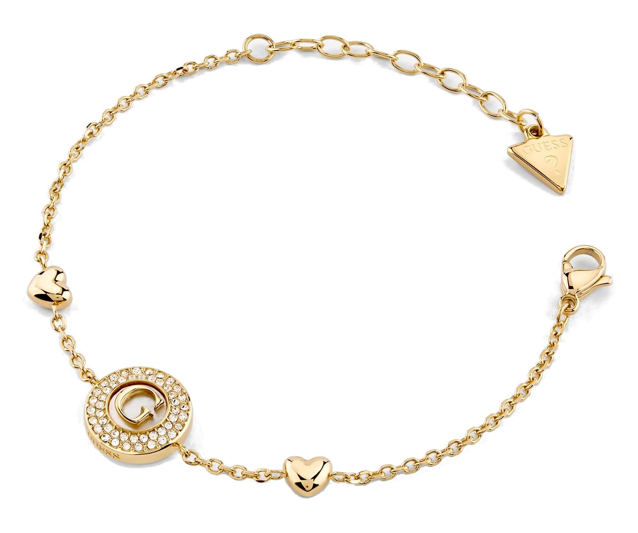 GUESS G Talisman 14mm Pearly G Coin Bracelet S Yellow Gold