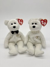 Ty Beanie Babies Mr  Mrs Bear Bride and Groom Wedding Plush with TAGS 8  2001