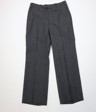 Vintage 70s Streetwear Mens 32x30 Wool Knit Wide Leg Chino Pants Heather Gray
