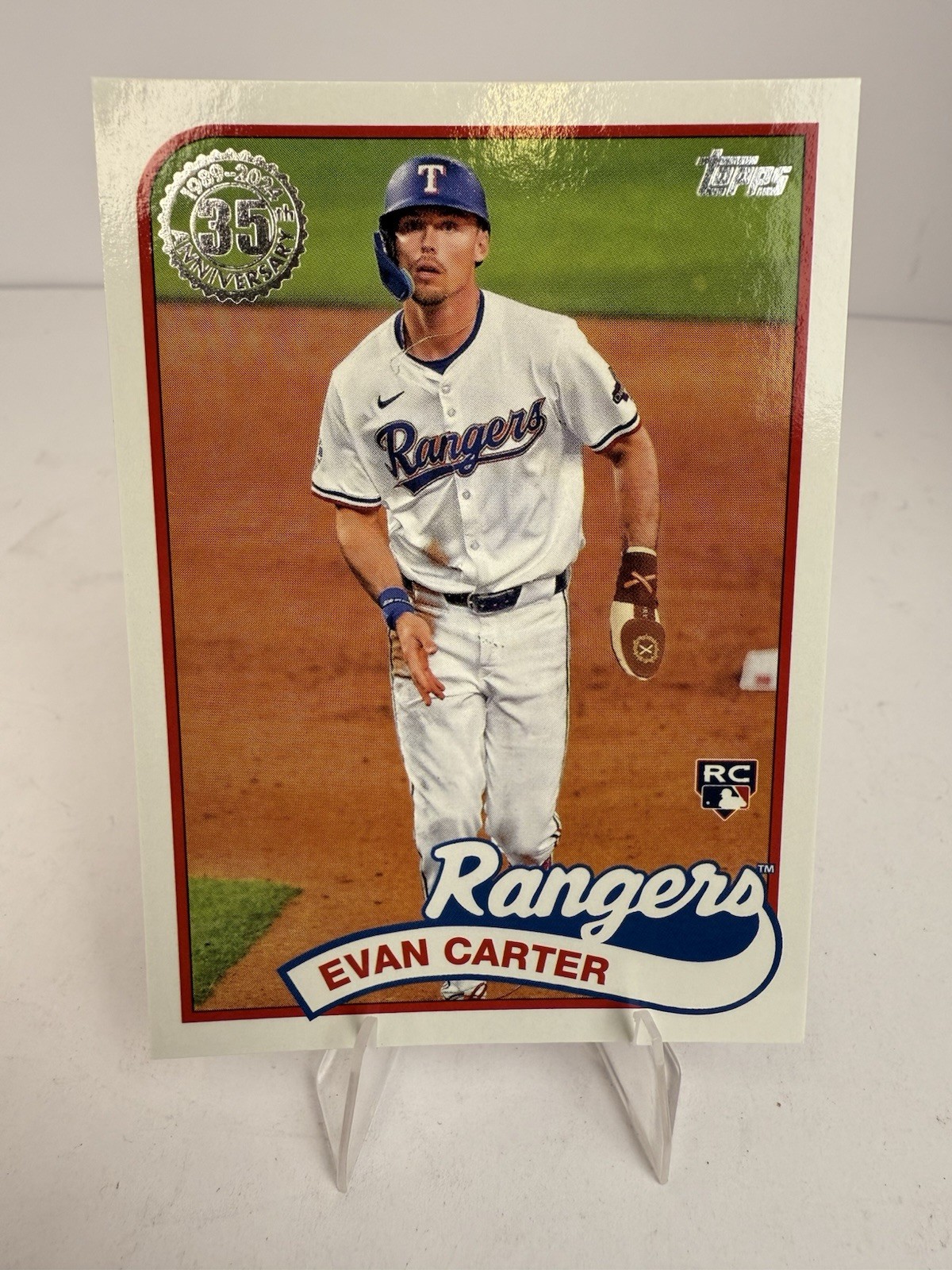 2024 Topps Update #89US-49 Evan Carter 1989 35th Anniversary RC Rookie Rangers