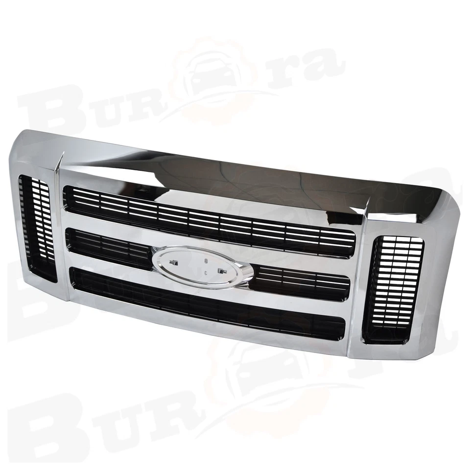 For Ford F-250 F250 F-350 F-450 Super Duty 2008-2010 Chrome Front Bumper Grille - Image 3 of 4