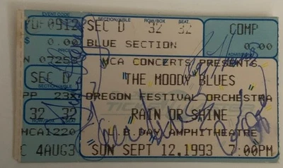 The Moody Blues signed ticket stub Sep 12 1993 - Image 1 of 2