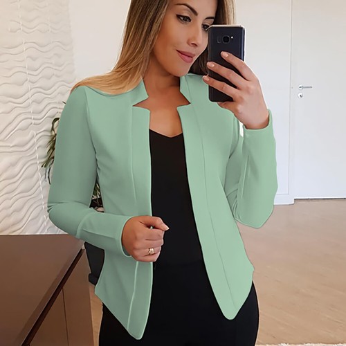 Women Ladies Long Sleeve Open Blazer Suit Work Pocket Jacket Coat Tops Plus size - Picture 19 of 42