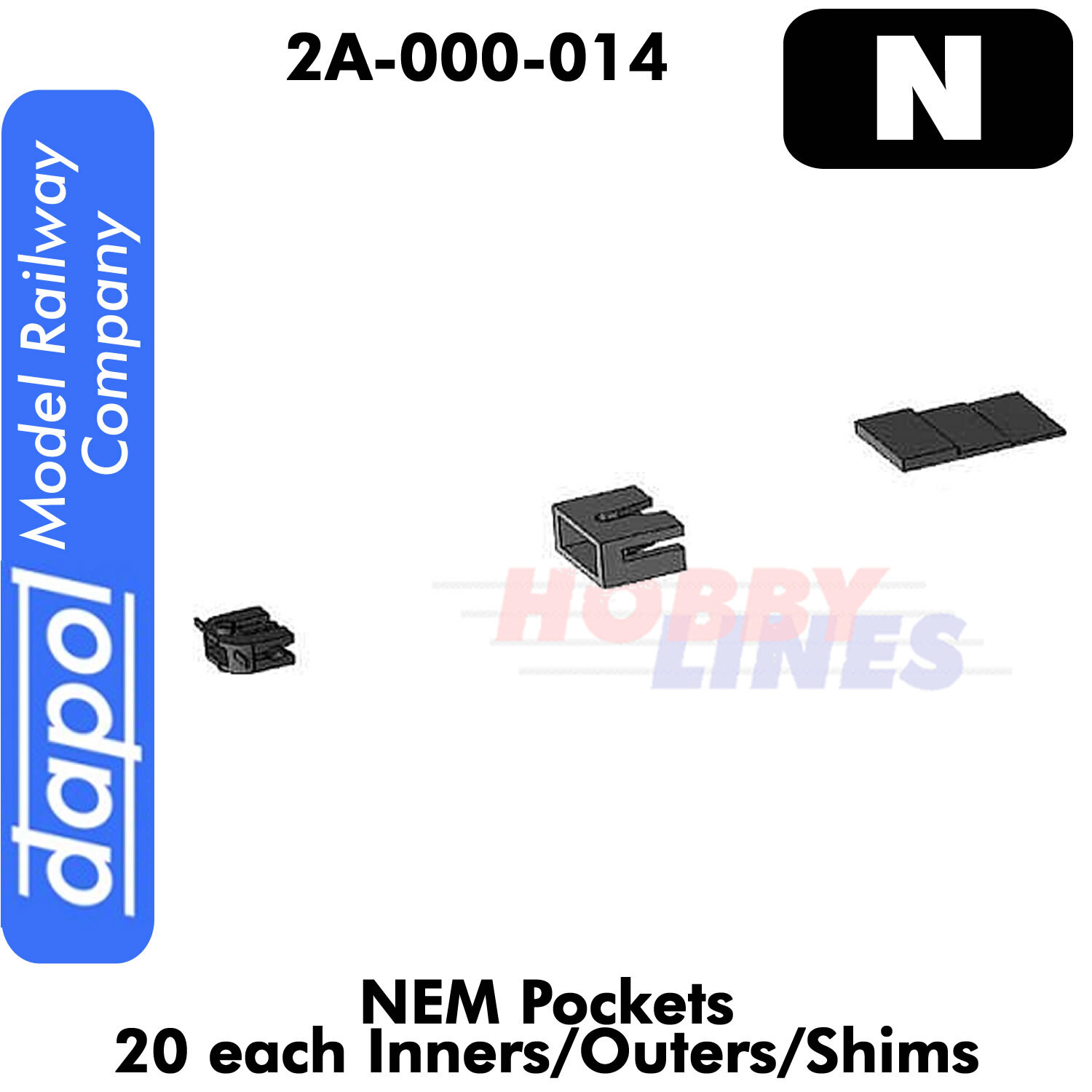 Pockets NEM Couplings 20 Inners Outers & Shims N Gauge Dapol