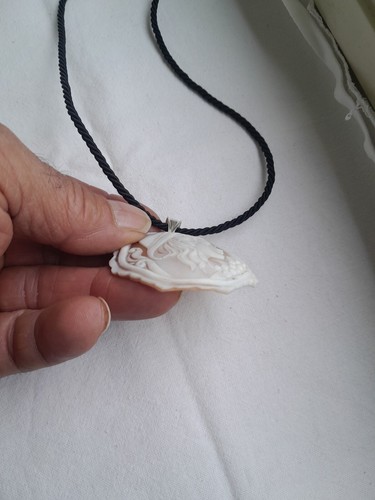 CIONDOLO IN CAMMEO SARDONICO LAVORATO A MANO CON ARGENTO 925 LACCIO OMAGGIO - Foto 3 di 12