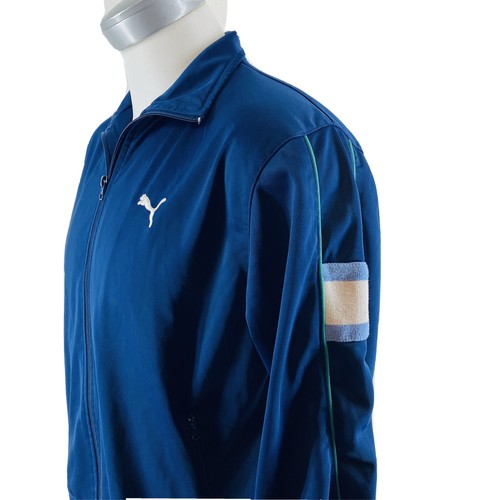 PUMA Boys Size XL 18-20 Track Jacket Athletic Work Out Blue and White T3 - Picture 3 of 8