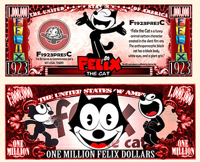 Felix der Kater -schein 1 Million Dollar US ! Collection Cartoon Comic The Cat