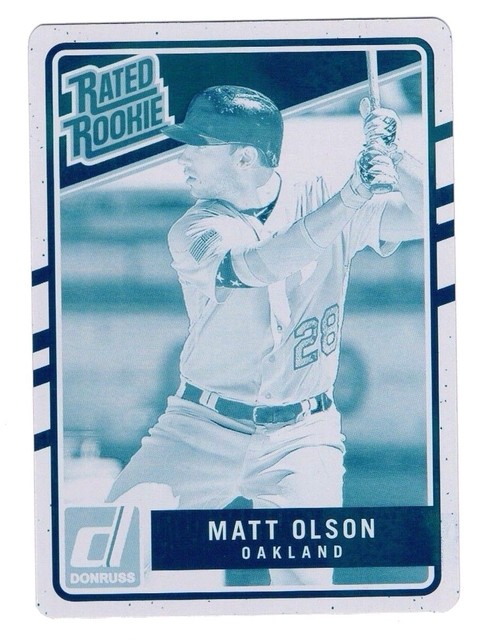 Rare 1 1 Matt Olson Donruss 2017 Rated Rookie Baseball Card Printing 