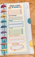 Today's Plan of Action Daily Dashboard 4 use w Skinny Classic Happy Planner~