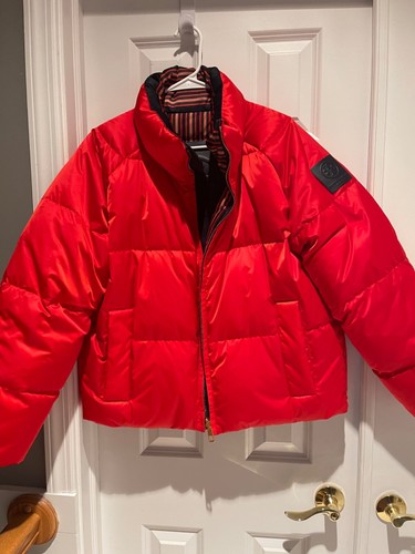 TORY BURCH LOGO RED PUFFER JACKET 