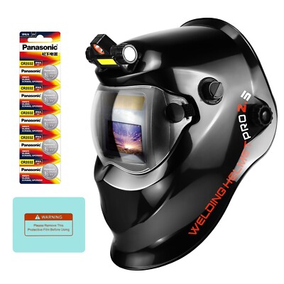 TRQWH True Color Welding Helmet Auto Darkening Shade 9-13 with 2 Arc Sensor