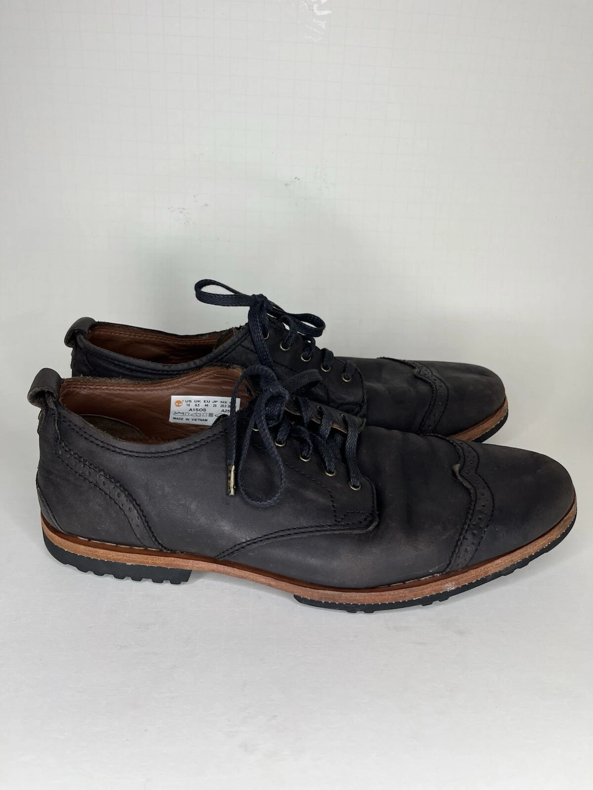 timberland boot company scarpe stringate uomo taglia 44 US 10 pelle nera