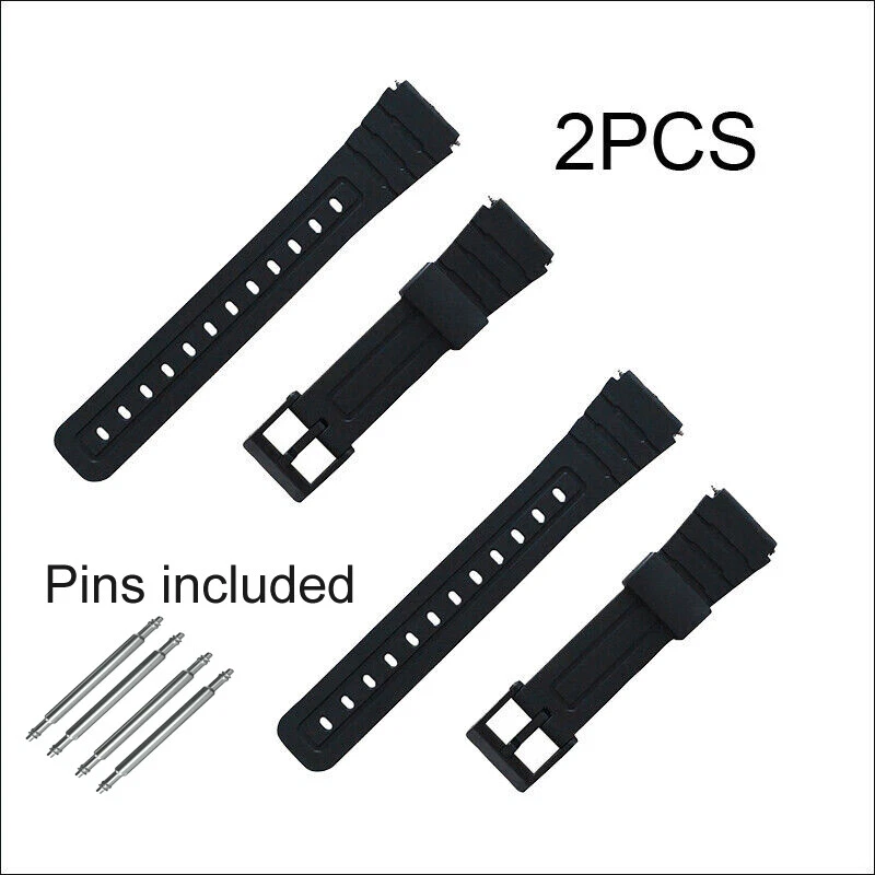 2x18mm For Casio F 94 F94W F105W F106 F91W Watch Strap Rubber Band