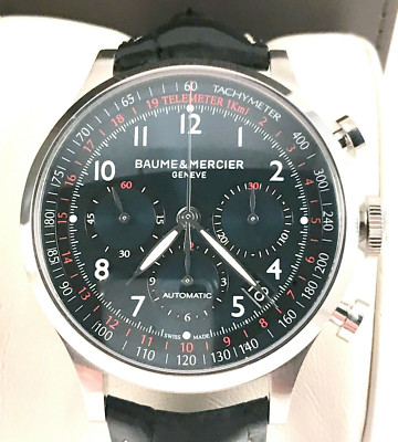 Baume Mercier Capeland Chronograph Automatic Mens Watch Black Dial MOA10084