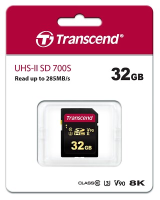 Transcend SDHC 700S 32GB UHS-II U3 V90 8K Profi Speicherkarte 32 GB OVP