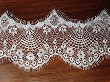  8 cm wide Eyelash Lace Trim Wedding Dress  Nylon 3 yards Handcraft Trim 