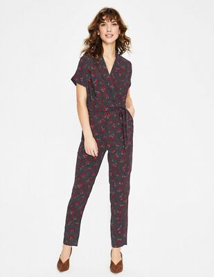 BODEN Frederica Jumpsuit Navy And Red Daisy Field T0297 RRP