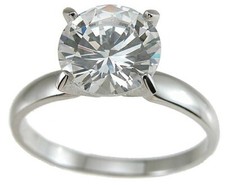 1 CARAT .925 STERLING SILVER ROUND CUT CUBIC ZIRCONIA SOLITAIRE ENGAGEMENT RING