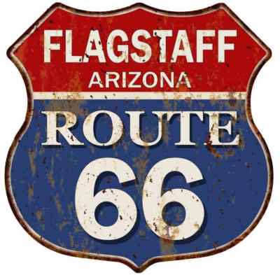FLAGSTAFF, ARIZONA Route 66 Shield Metal Sign Man Cave Garage 211110013015