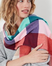 Joules Womens Bridey Checked Warm Handle Scarf - Multi Check - One Size