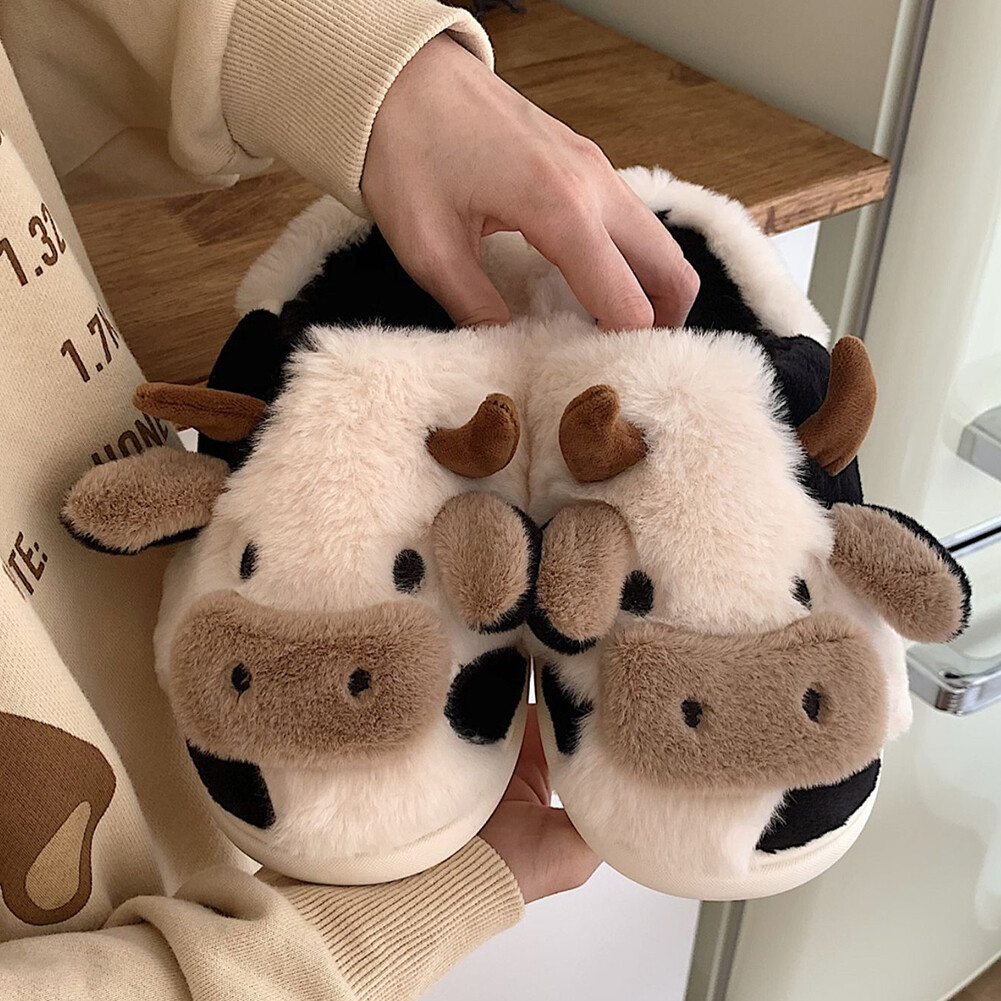 APL Pantofole termiche piatte da donna simpatiche pantofole mucca pantofole preppy forniture per la casa