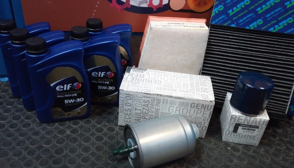 KIT TAGLIANDO RENAULT SCENIC III X MOD 1.5 DCI 4 FILTRI ORIGINALI 5 LT ELF 5W30