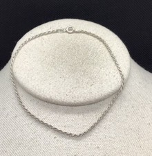 Sterling Silver 925 Rope Design Ankle Bracelet 10" P159