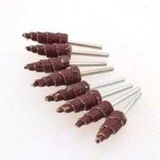 80 Grit 10pcs Cone Deburring Flap Grinding Sanding Head Set Fit For Rotary Tools