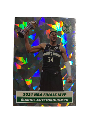 2021 panini stickers basketball NBA Finals MVP Cracked Ice Giannis  Antetokounmpo