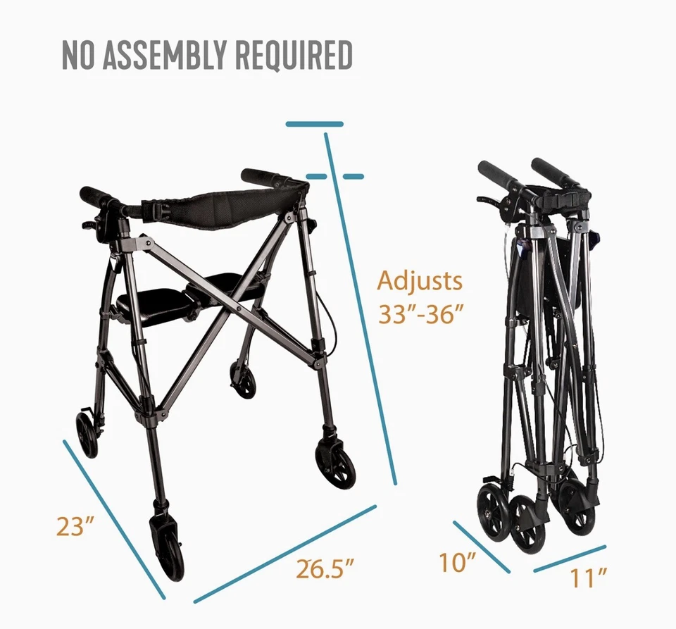 Легкий складной ходунки на роликах Able Life Wonder мобильность песок бежевый - Изображение 2 из 4