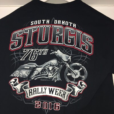 Sturgis 2016 Mens Tshirt XL Black Hills 76th Anniversary Rally 