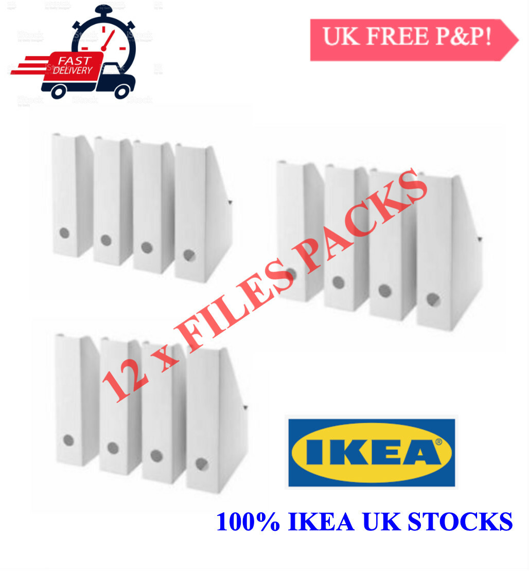 12X Ikea Fluns White Magazine Office File Organiser Holder Paper