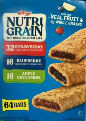 Kellogg's Nutri-Grain Soft Baked Breakfast Bar, Variety Pack 64 ct (5 lb 3.2oz) 