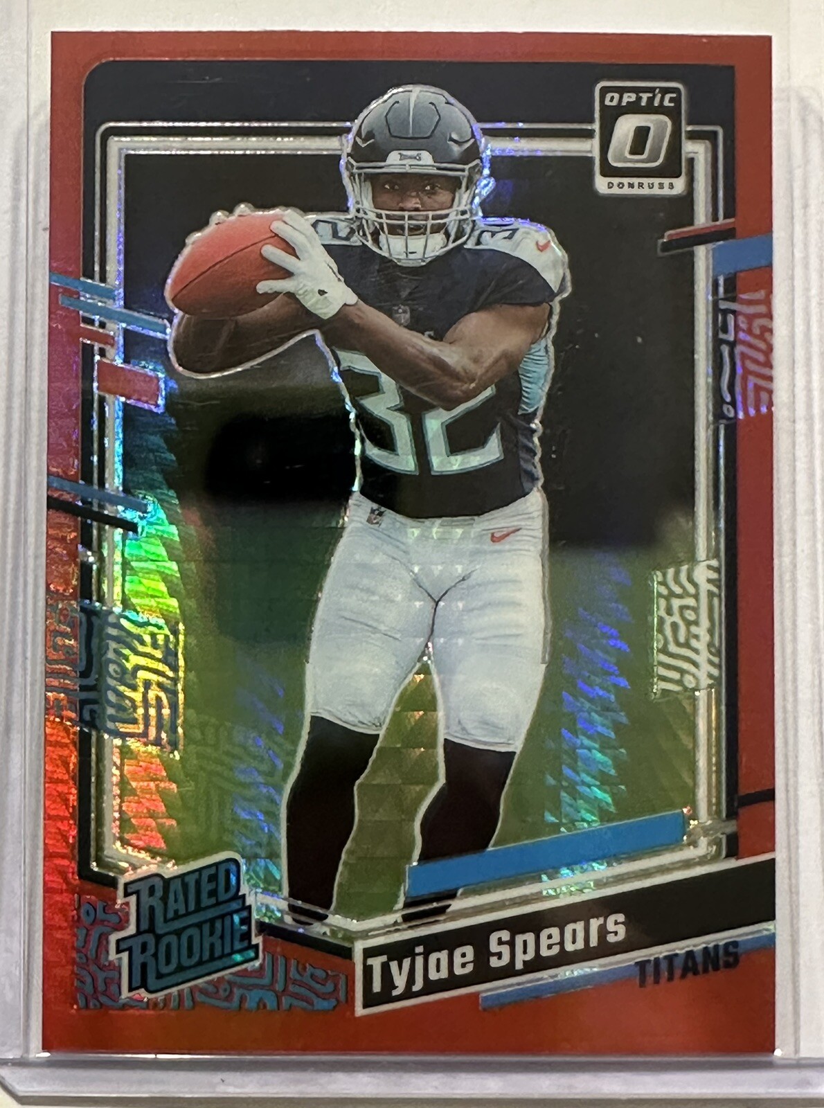 2023 Panini Donruss Optic - Rated Rookie Red Hyper Prizm #297 Tyjae Spears (RC)