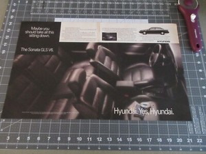1990 Hyundai Sonata GLS V6 - 2 Page Print Ad 