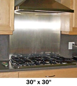 Stainless Steel Backsplash Panel Range Hood Wall Shield w/ Hemmed Edges 30x30in 753182825151  eBay