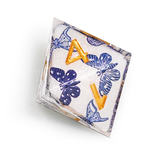 Poly Dice Set - Solid Resin (Butterfly) / RPG D&D Dungeons and Dragons DND DM - Picture 6 of 8