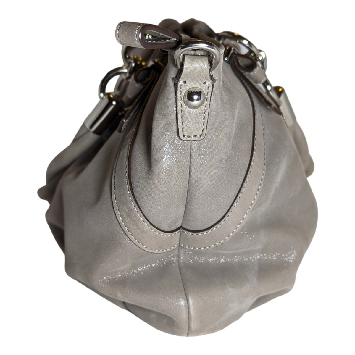 COACH , Gray Leather Shoulder Bag Purse J1293-F22563 Soft
