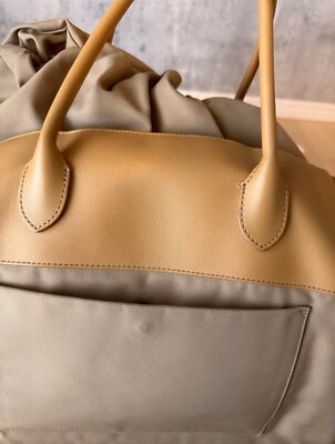 Auth The Row Margaux 17 Inside-Out Canvas Tote Bag Beige Ships