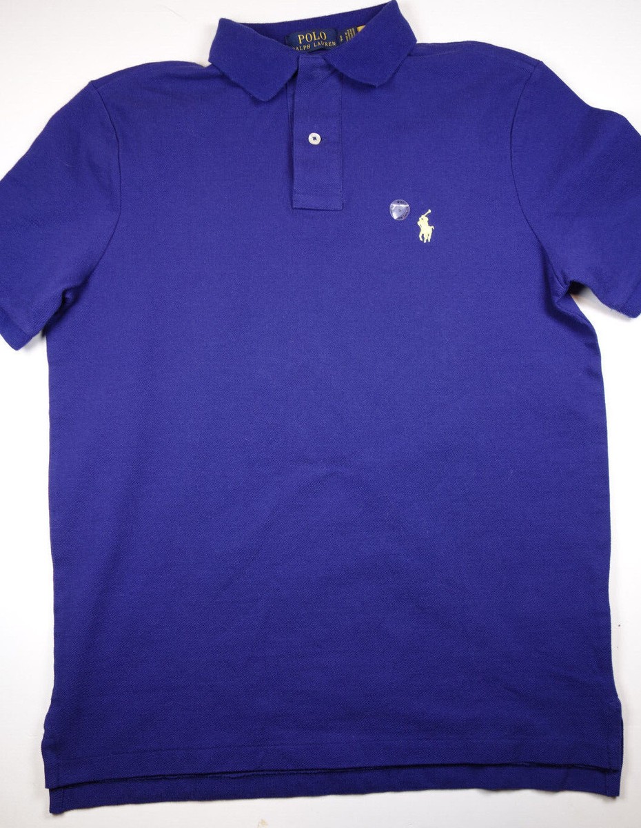 【関税&送料込】Polo Ralph Lauren Blue Cotton T-Shirt polo ralph lauren shirt men small all cotton made in sri