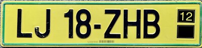 Slowenien temporär gepresstes Aluminium Nummernschild LJ 18-ZHB