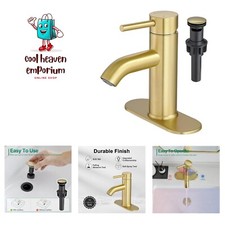 Stylish Brushed Gold Single Handle Faucet - Perfect for Bathrooms and RVs