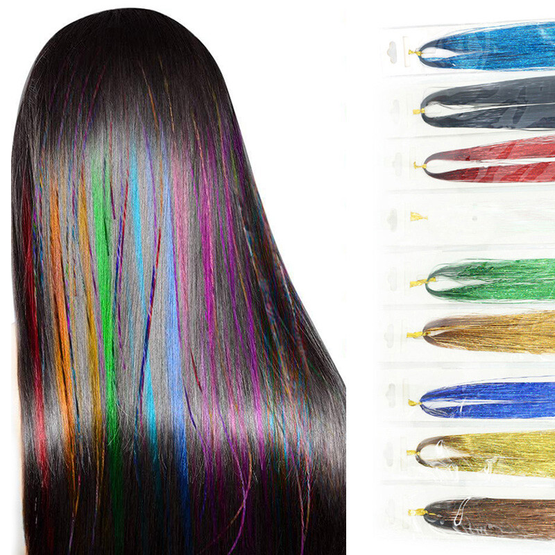 Glitzer-Haarverlängerungen – 10 Stück Bunte Clips In 9 Farben, Perfekt Für Partys & Styling