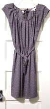 FLASH SALE Lauren Conrad Fit Flare Dress Small Brown Beige Short Sleeve Belt Tie