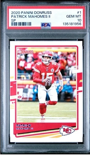 PATRICK MAHOMES II 2020 DONRUSS #1 / SP PHOTO / PSA 10 GEM MINT / KANSAS CITY