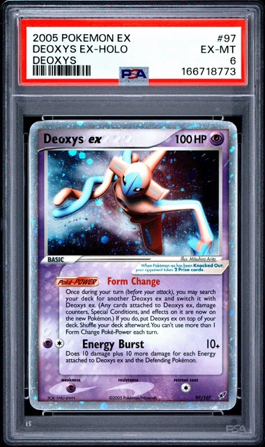 2005 Pokémon Deoxys ex #97/107 EX Deoxys Holo Ultra Rare PSA 6