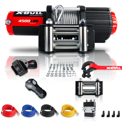 X-BULL Electric Winch 4500LBS Towing Trailer Steel Cable Truck Off-Road UTV 4WD