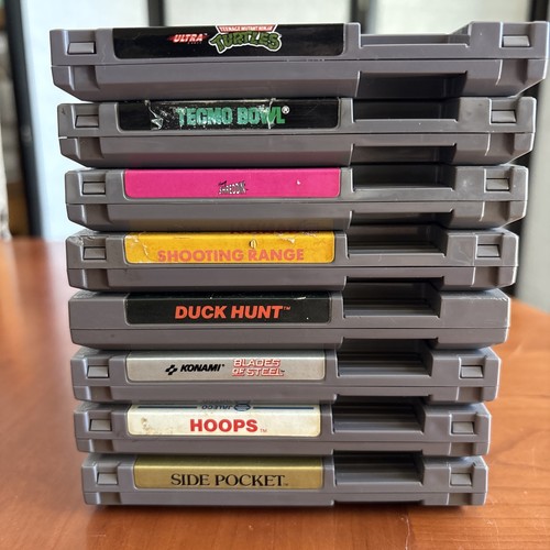 (8) NES Games Lot - Nintendo Bundle- Tecmo Bowl TMNT - All Clean Tested & Work - Picture 2 of 22