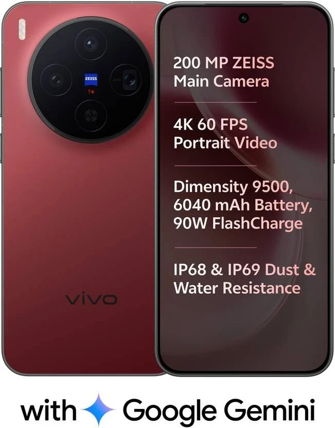 vivo X300 (Summit Red, 256 GB) (12 GB RAM) Global Version No