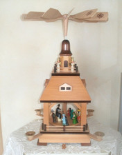 Erzgebirge Krippen Pyramide Seiffen Holzminiaturen 52cm Erzgebirge TOP!